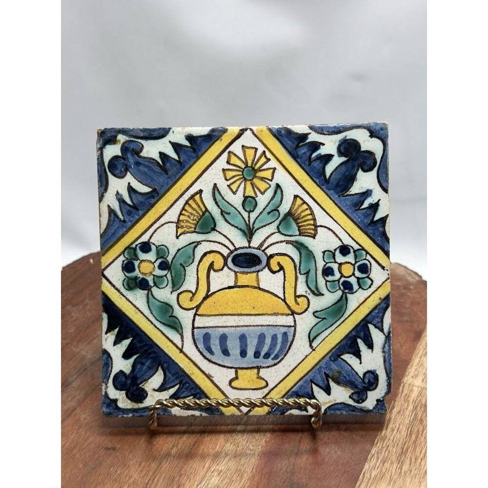 Vintage Carreau de faïence de Delft Tile Hand Painted